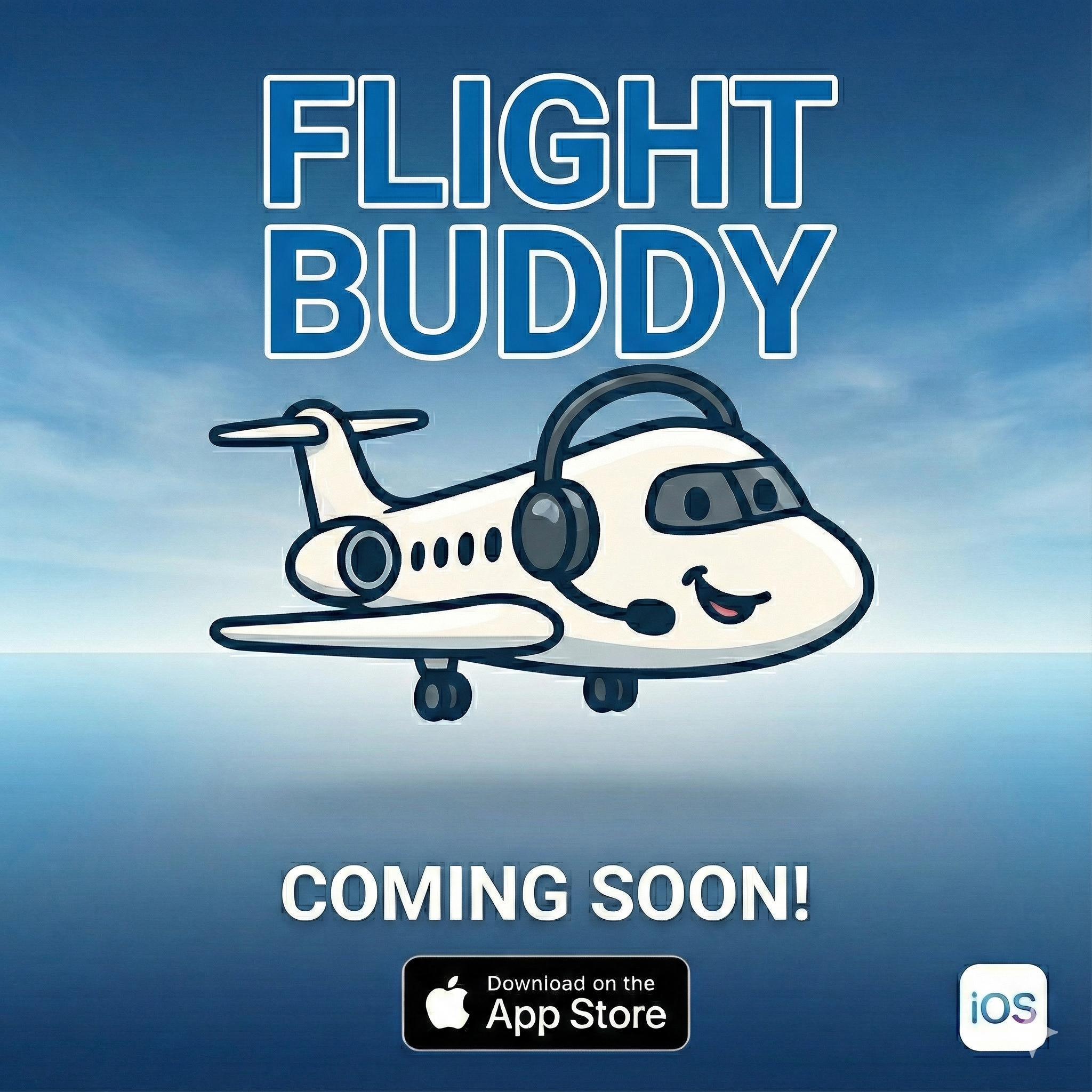 Flight Buddy - Friendly airplane mascot with headset, Coming Soon